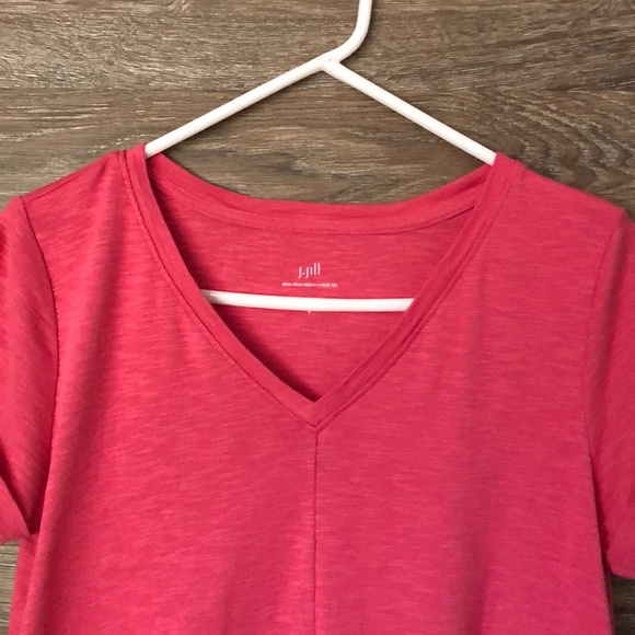 J. Jill Tops J Jill Pink Pima Shortsleeved Vneck Tee Size S Poshmark